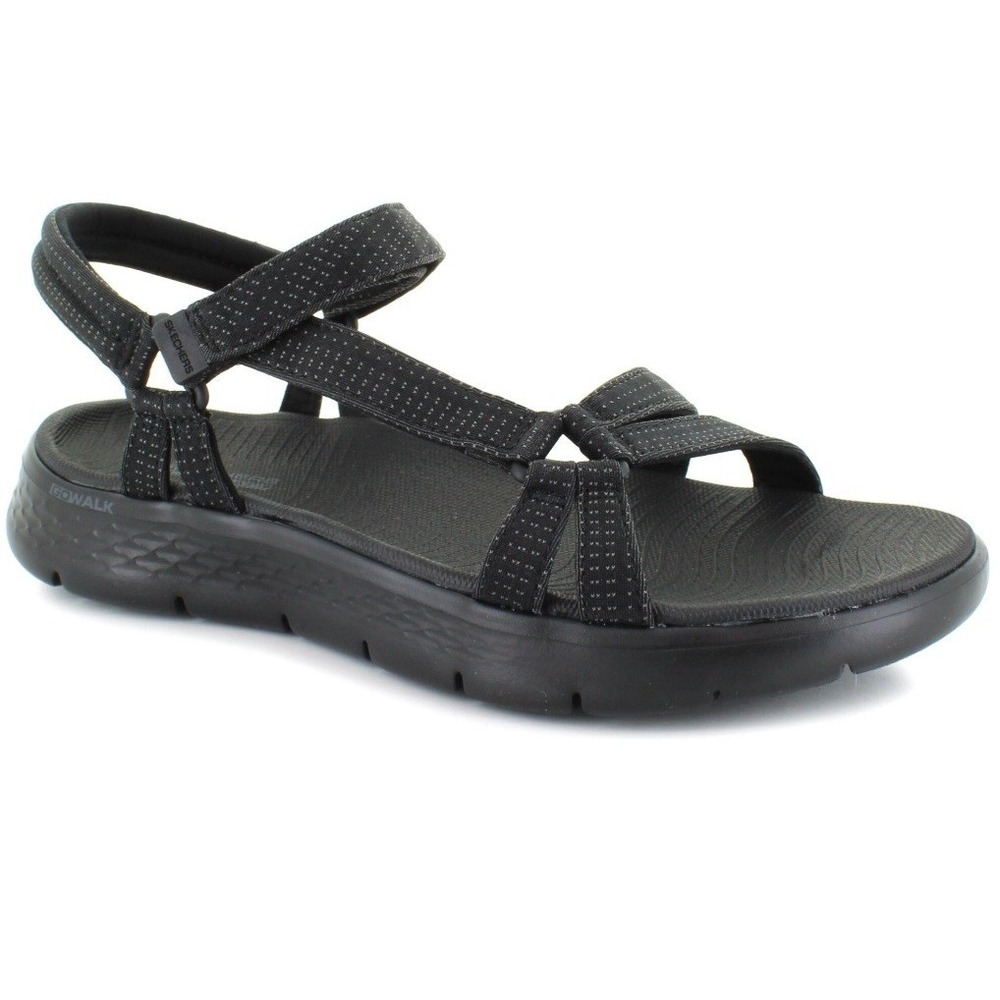 Skechers Go Walk Flex Sublime Black Sandals Size 8 141451 River Style Goga Mat